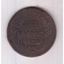1836 GREGORIO XVI 1/2 Baiocco Rame
